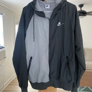 Nike Sportswear Windrunner Color-Blocked Hooded Jacket Black Grey Mens Medium